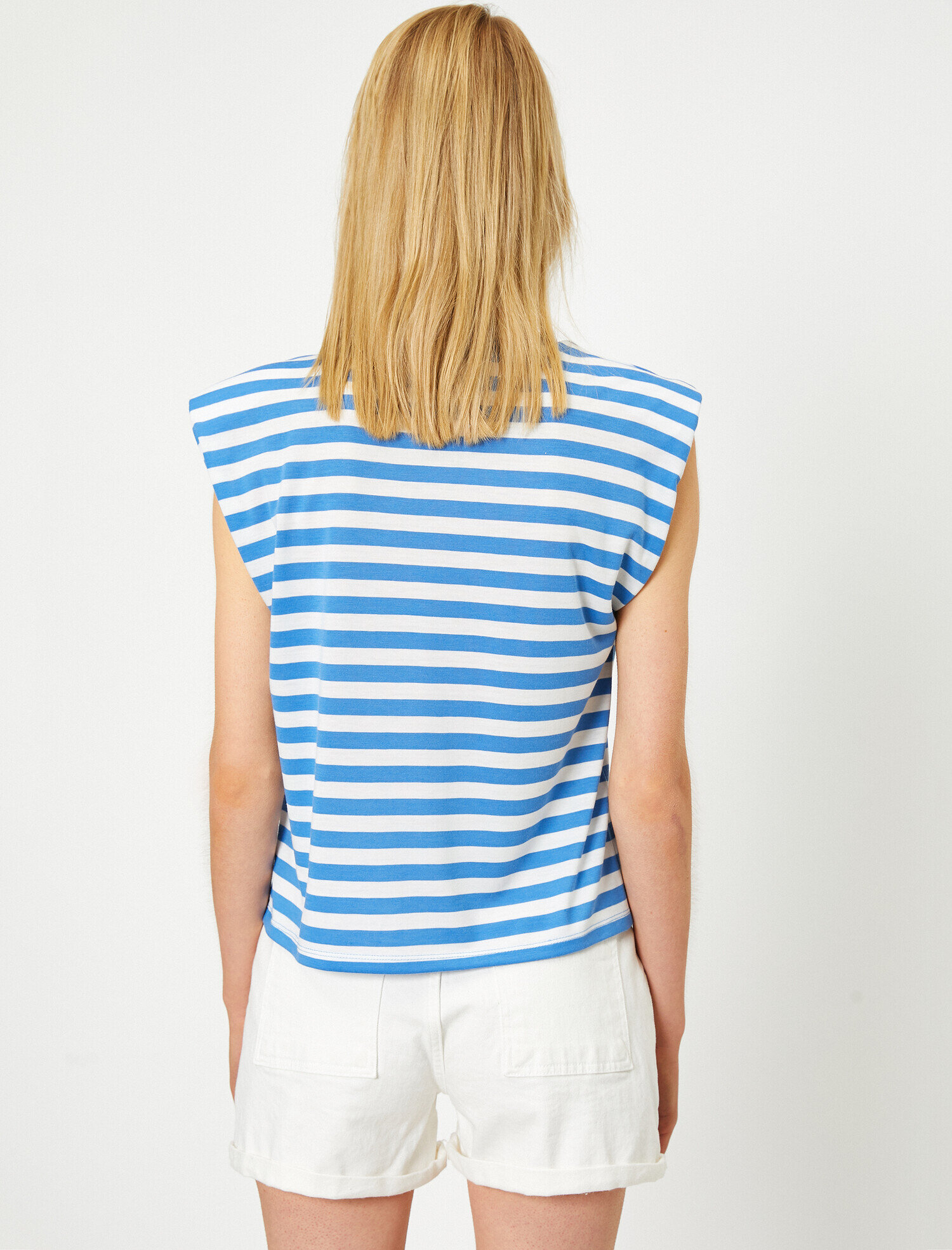   Bisiklet Yaka Kolsuz Çizgili Tişört