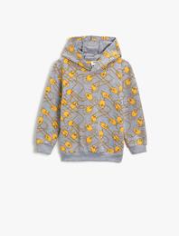 Adventure Times Lisanslı Baskılı Kapüşonlu Sweatshirt