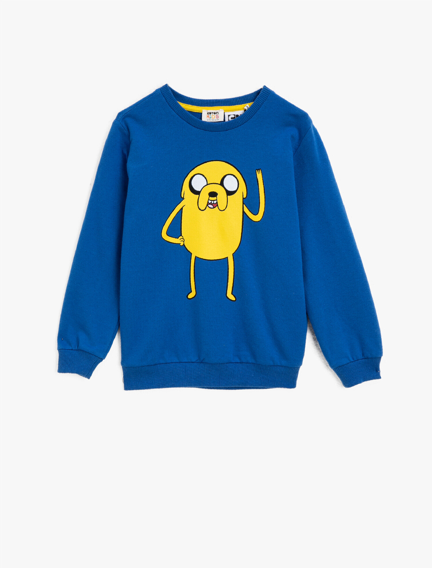  Erkek Çocuk Pamuklu Adventure Time Lisanslı Baskılı Bisiklet Yaka Sweatshirt