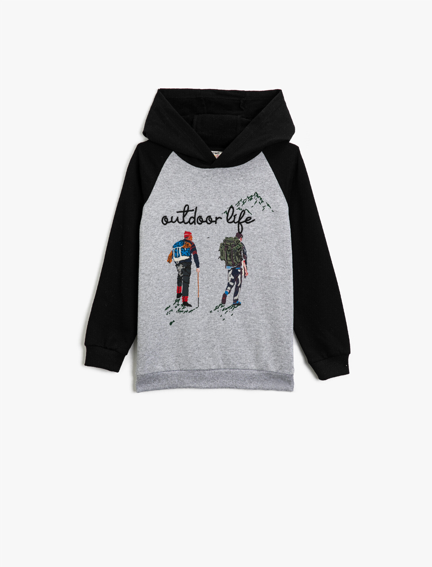  Erkek Çocuk Pamuklu Baskılı Uzun Kollu Kapüşonlu Sweatshirt