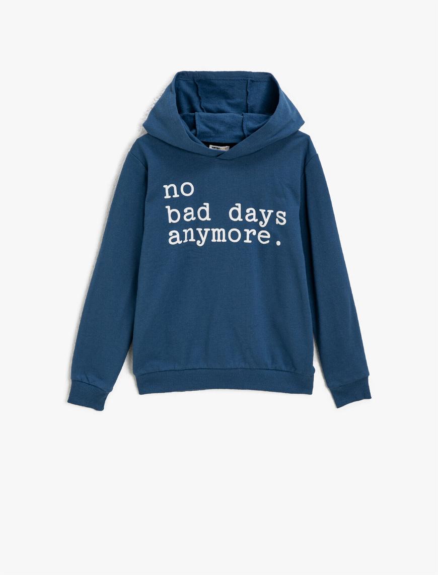  Erkek Çocuk Pamuklu Kapüşonlu Baskılı Sweatshirt