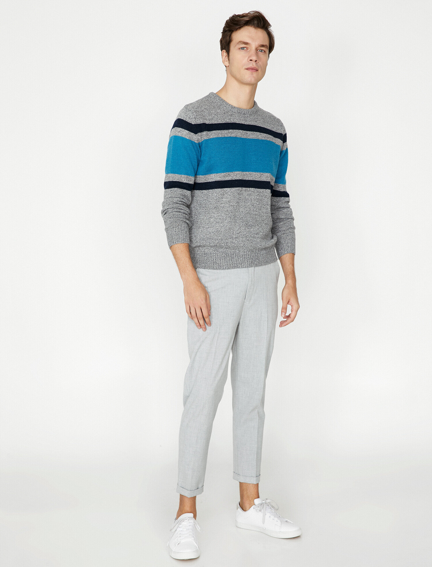   Çizgili Triko Kazak