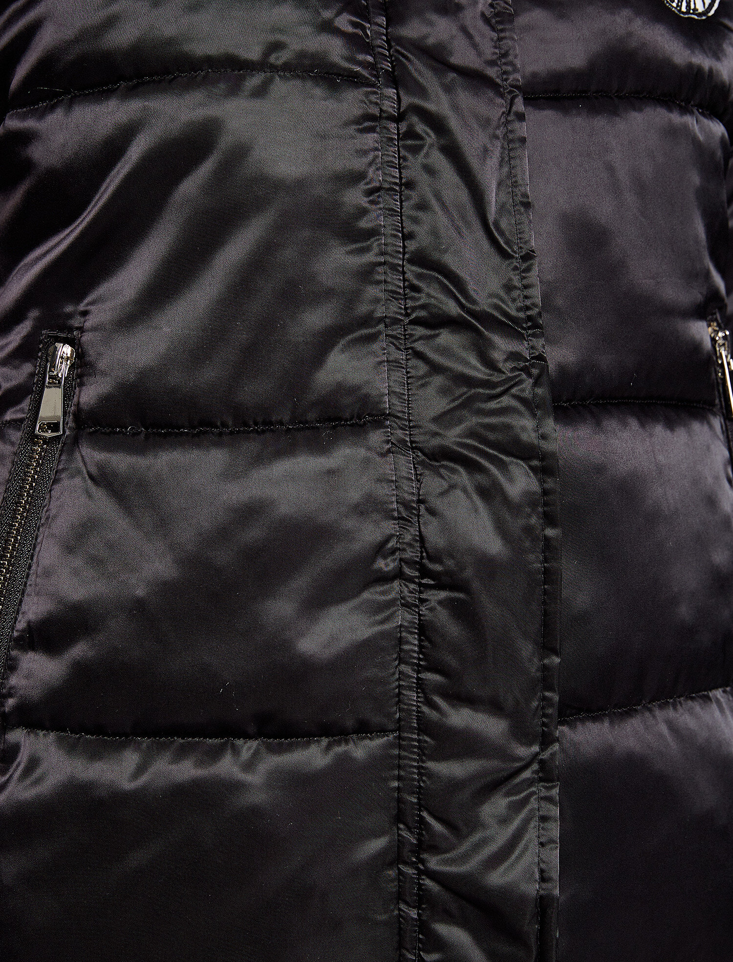   Suni Kürk Detaylı Kapüşonlu Uzun Şişme Mont