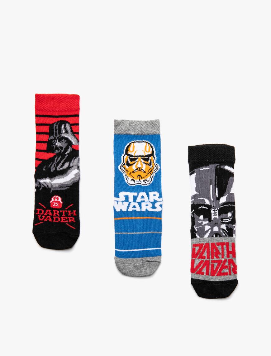  Erkek Çocuk Star Wars Baskılı Çoklu Çorap