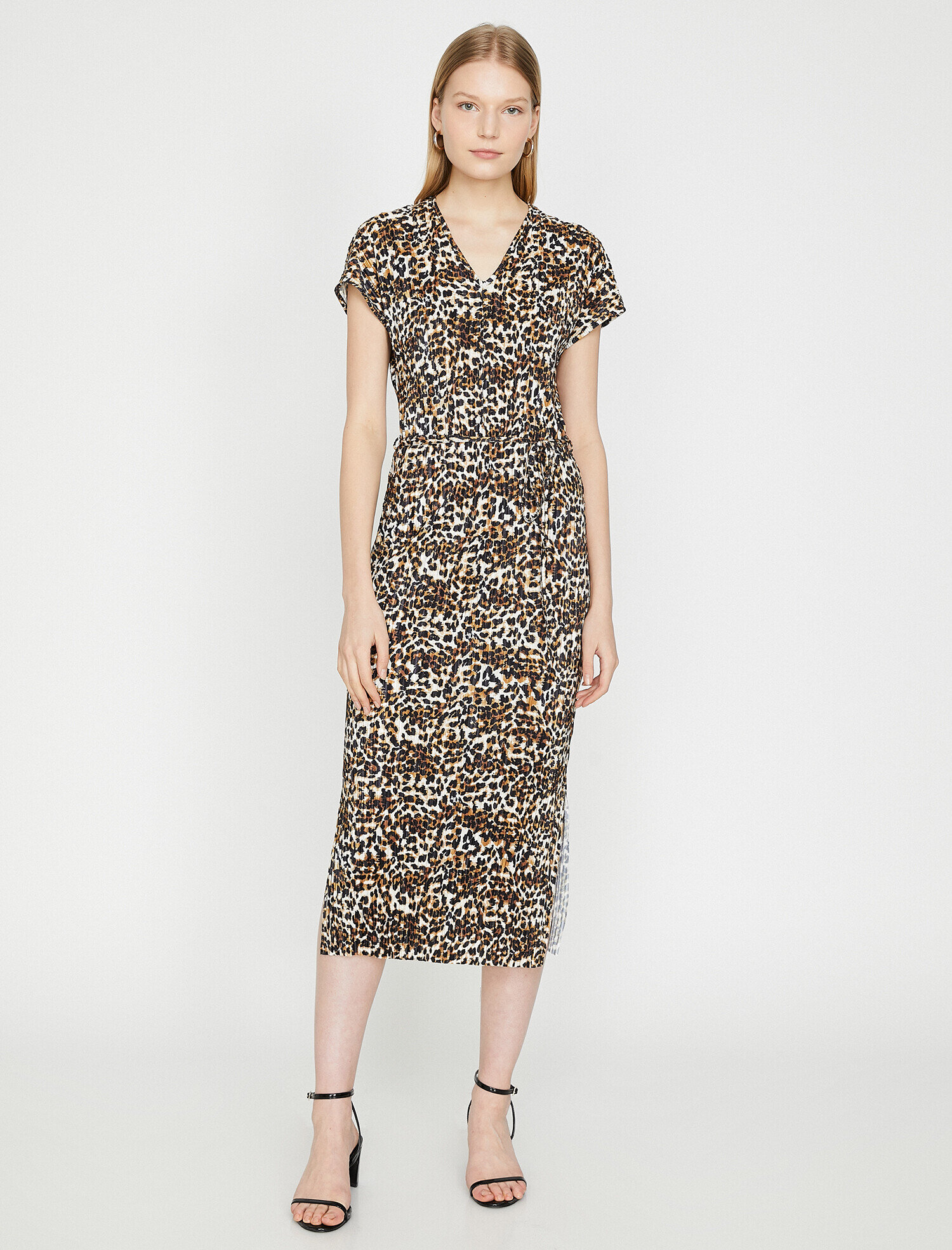   Leopar Desenli Elbise