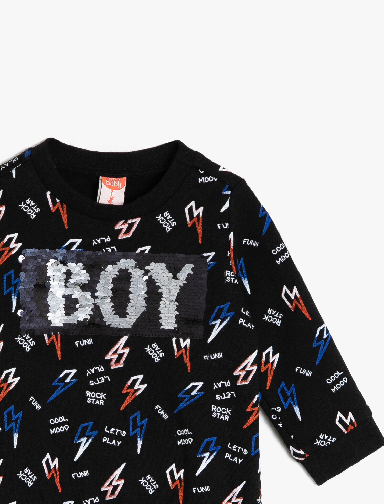 Erkek Bebek Yazılı Baskılı Sweatshirt