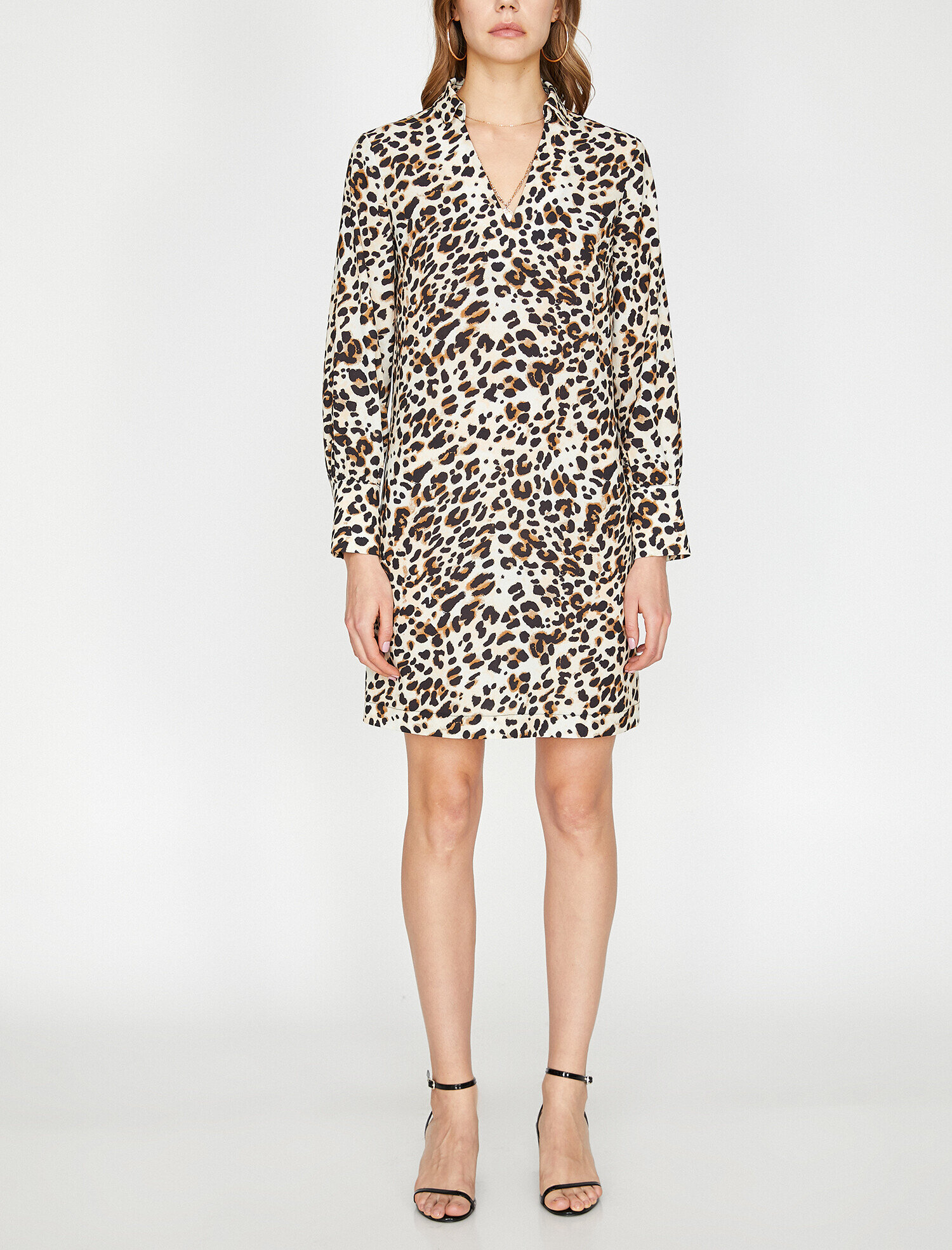   Leopar Desenli Elbise