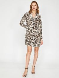 Leopar Desenli Elbise