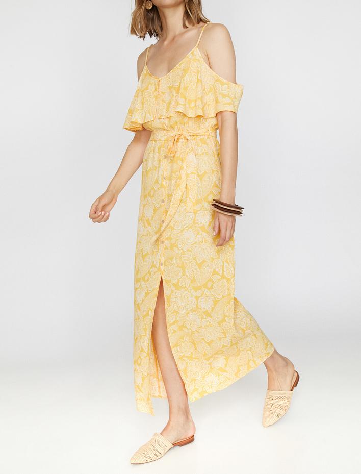  Düğme Detaylı Elbise