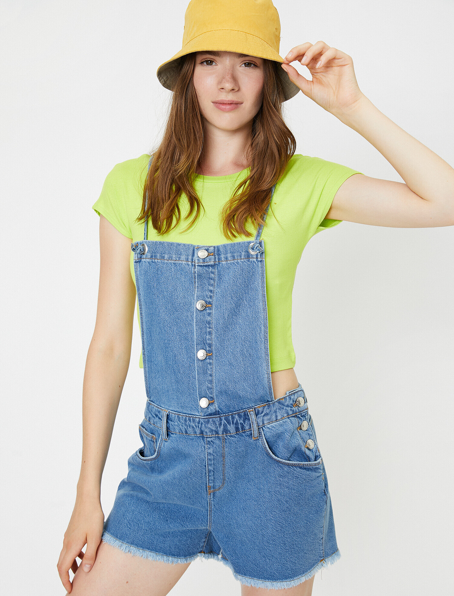   Düğme Detaylı Jean Tulum