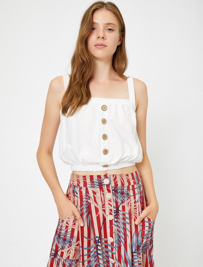  Düğme Detaylı Atlet