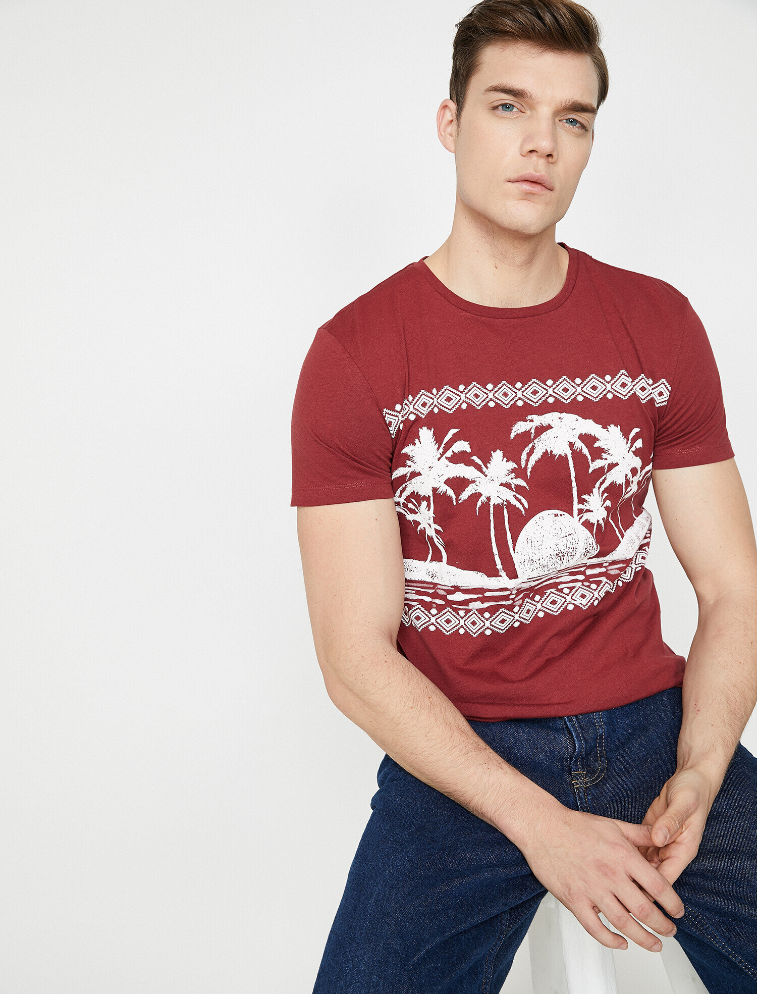   Baskılı Tişört Kısa Kollu