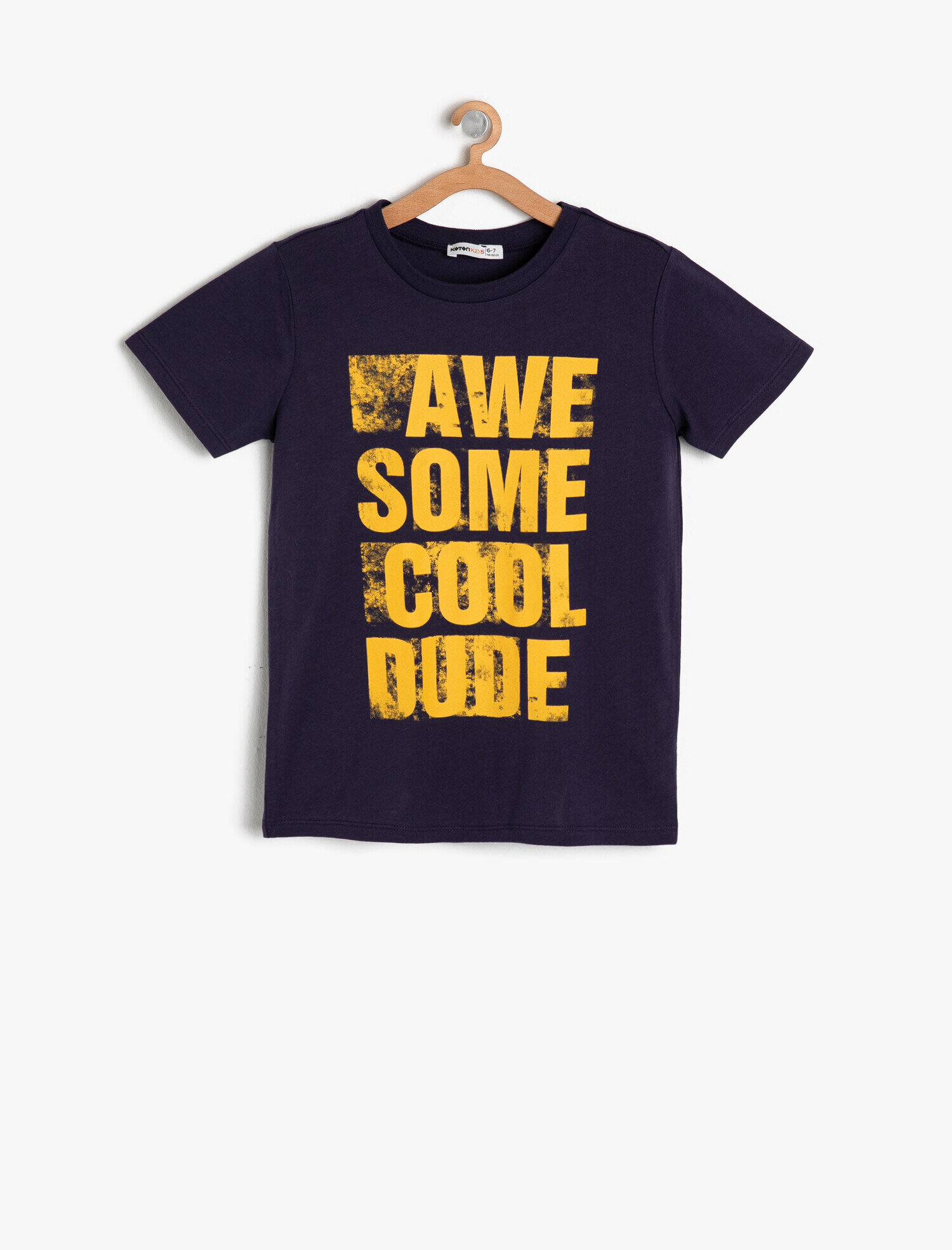  Erkek Çocuk Baskılı Tişört Kısa Kollu Bisiklet Yaka Pamuklu