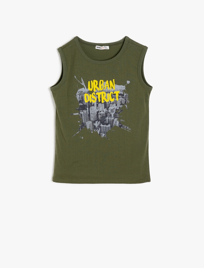 Erkek Çocuk Baskılı Atlet Pamuklu