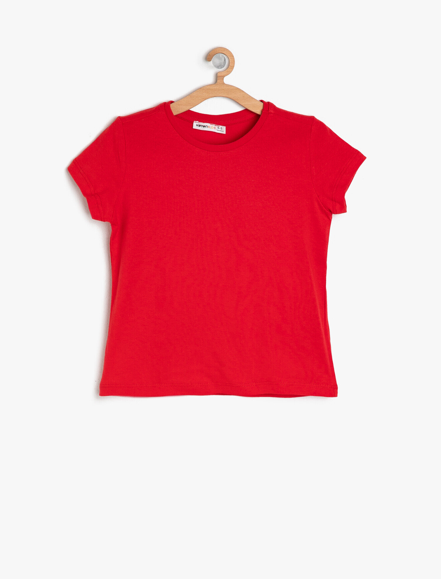  Kız Çocuk Yumuşak Pamuklu Bisiklet Yaka Kısa Kollu Tişört