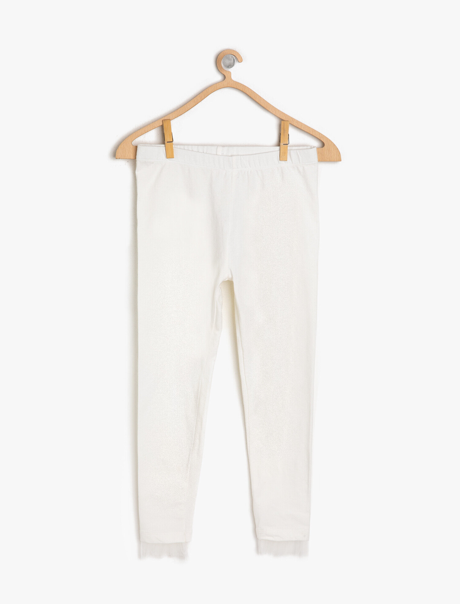  Kız Çocuk Paçası Tüllü İnce Esnek Kumaştan Normal Bel Uzun Tayt