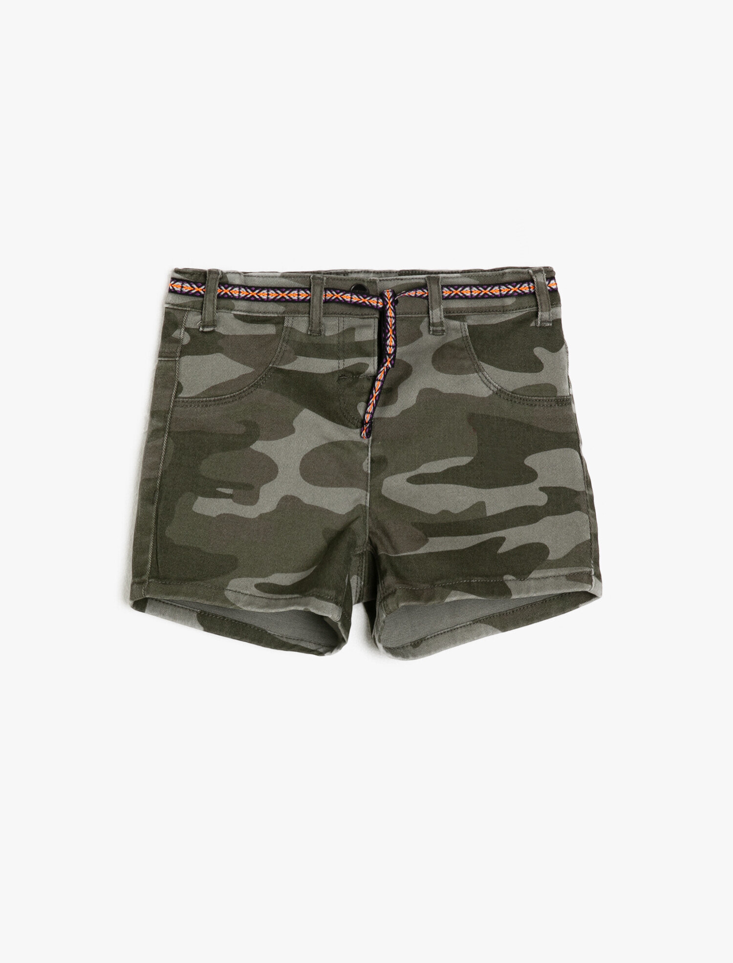  Kız Çocuk Kamuflaj Desenli Şort