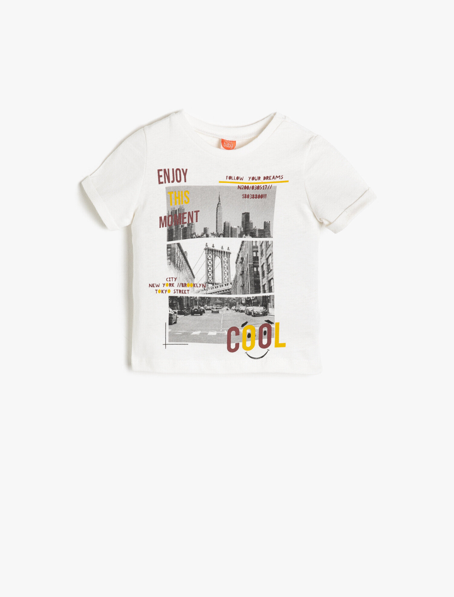  Erkek Bebek Yazılı Baskılı Tişört