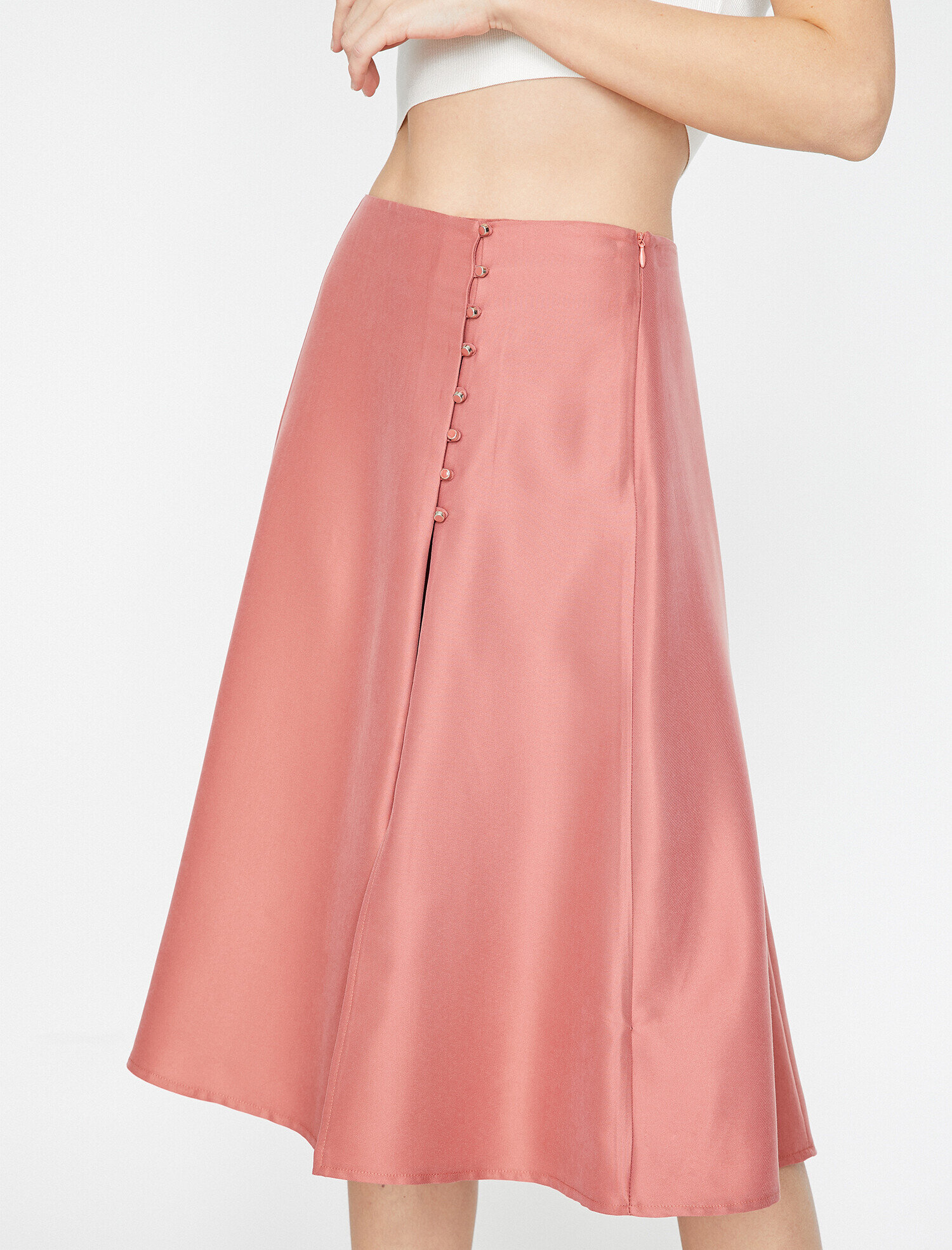   Düğme Detaylı Etek