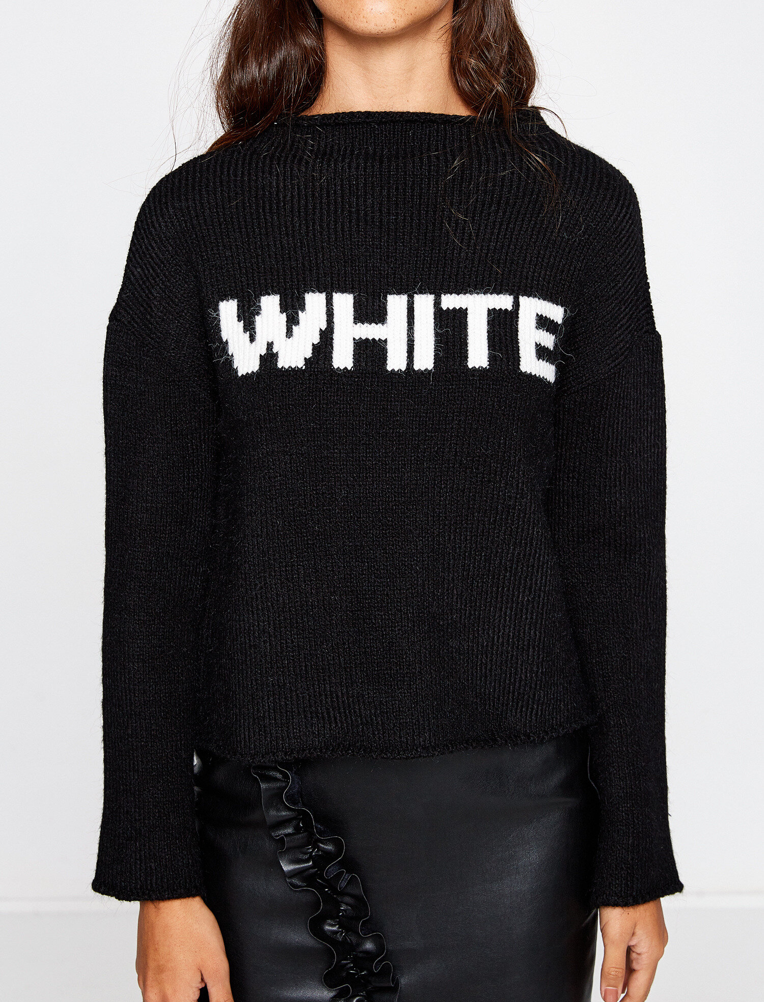   Yazılı Baskılı Triko Kazak