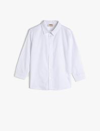 Klasik Yaka Pamuklu Uzun Kollu Basic Gömlek