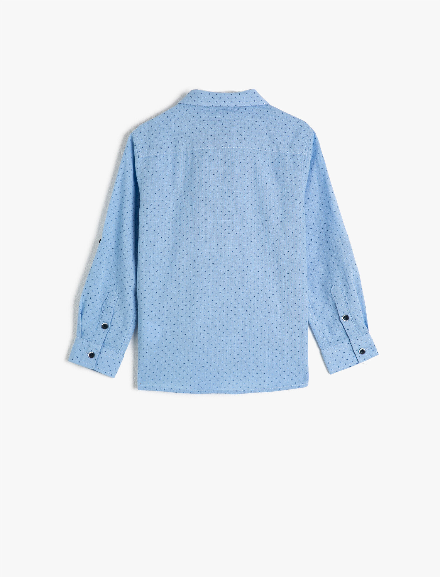  Erkek Çocuk Pamuklu Desenli Papyonlu Uzun Kollu Cepli Gömlek