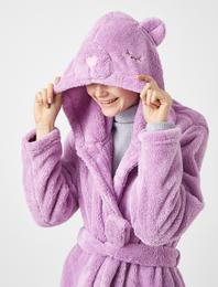 Peluş Kapüşonlu Hayvan Temalı Sabahlık