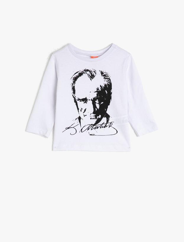  Erkek Bebek Atatürk Baskılı Tişört Pamuklu