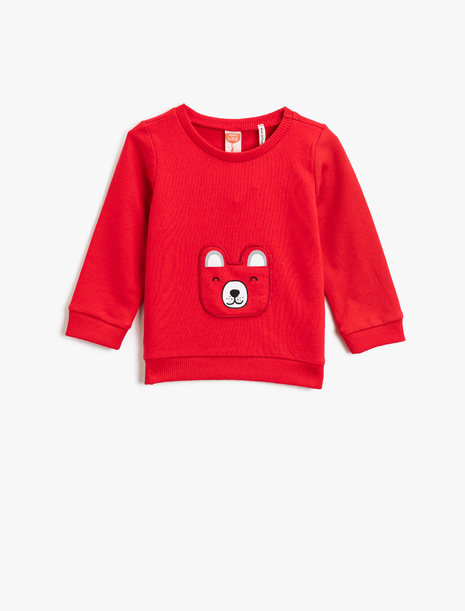  Erkek Bebek Baskılı Sweatshirt Bisiklet Yaka