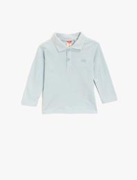 Polo Yaka Uzun Kollu Basic Pamuklu Tişört