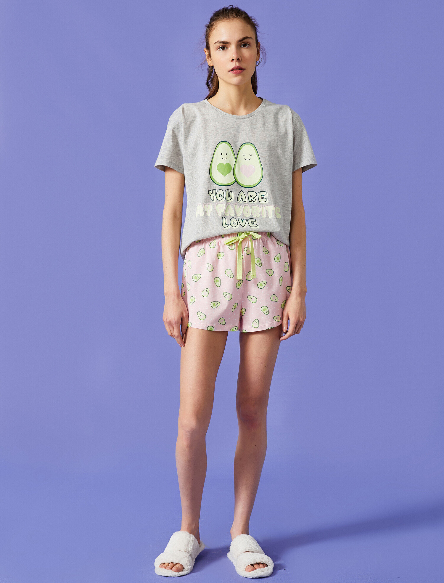   Şortlu Pijama Takımı Baskılı