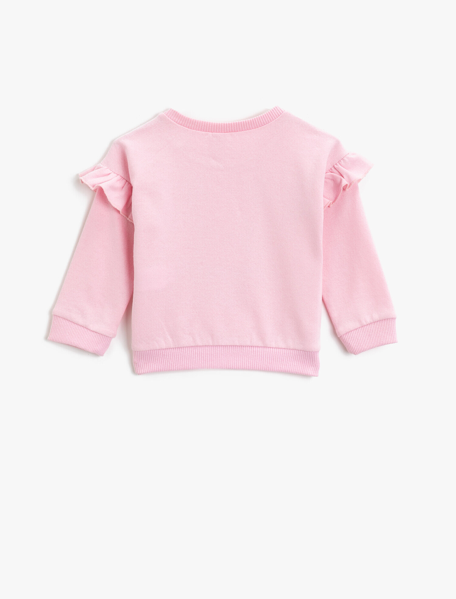  Kız Bebek Pamuklu Bisiklet Yaka Baskılı Sweatshirt