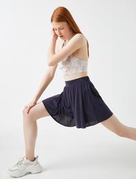 Spor Şort Etek Beli Lastikli