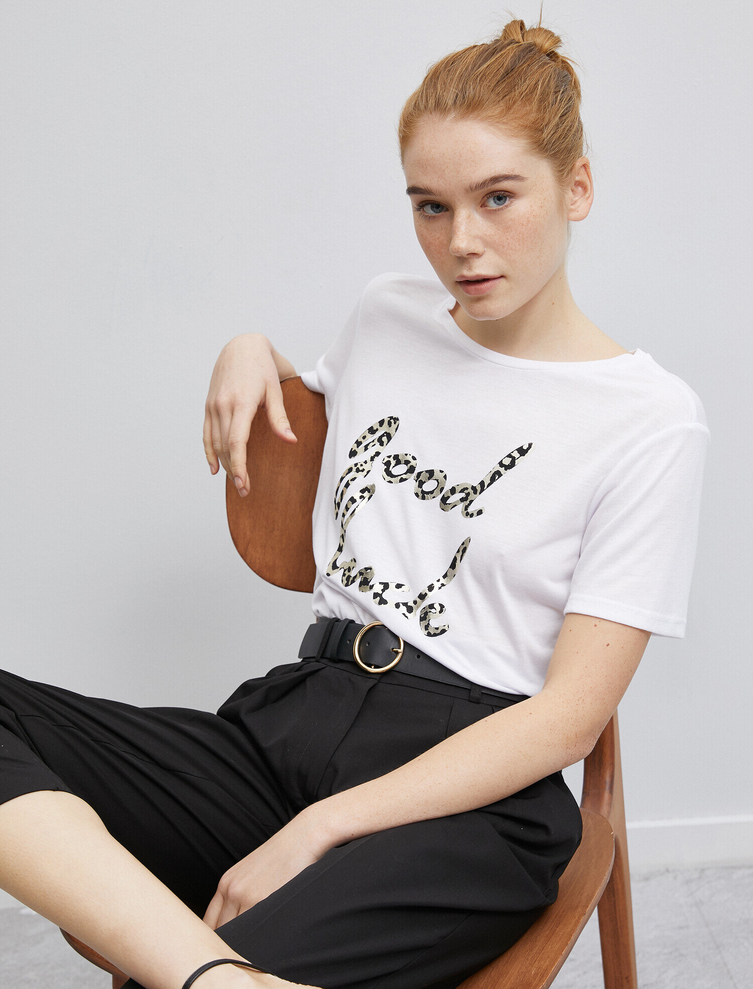   Slogan Tişört Kısa Kollu Bisiklet Yaka