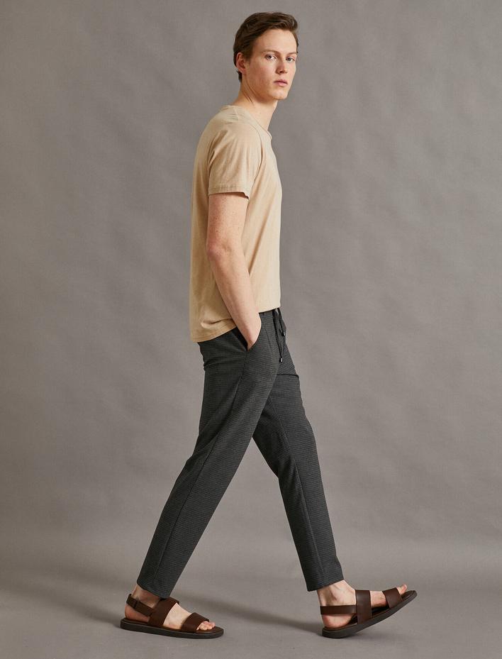  Tapared Fit Pantolon Cepli Pamuklu Belden Bağlamalı