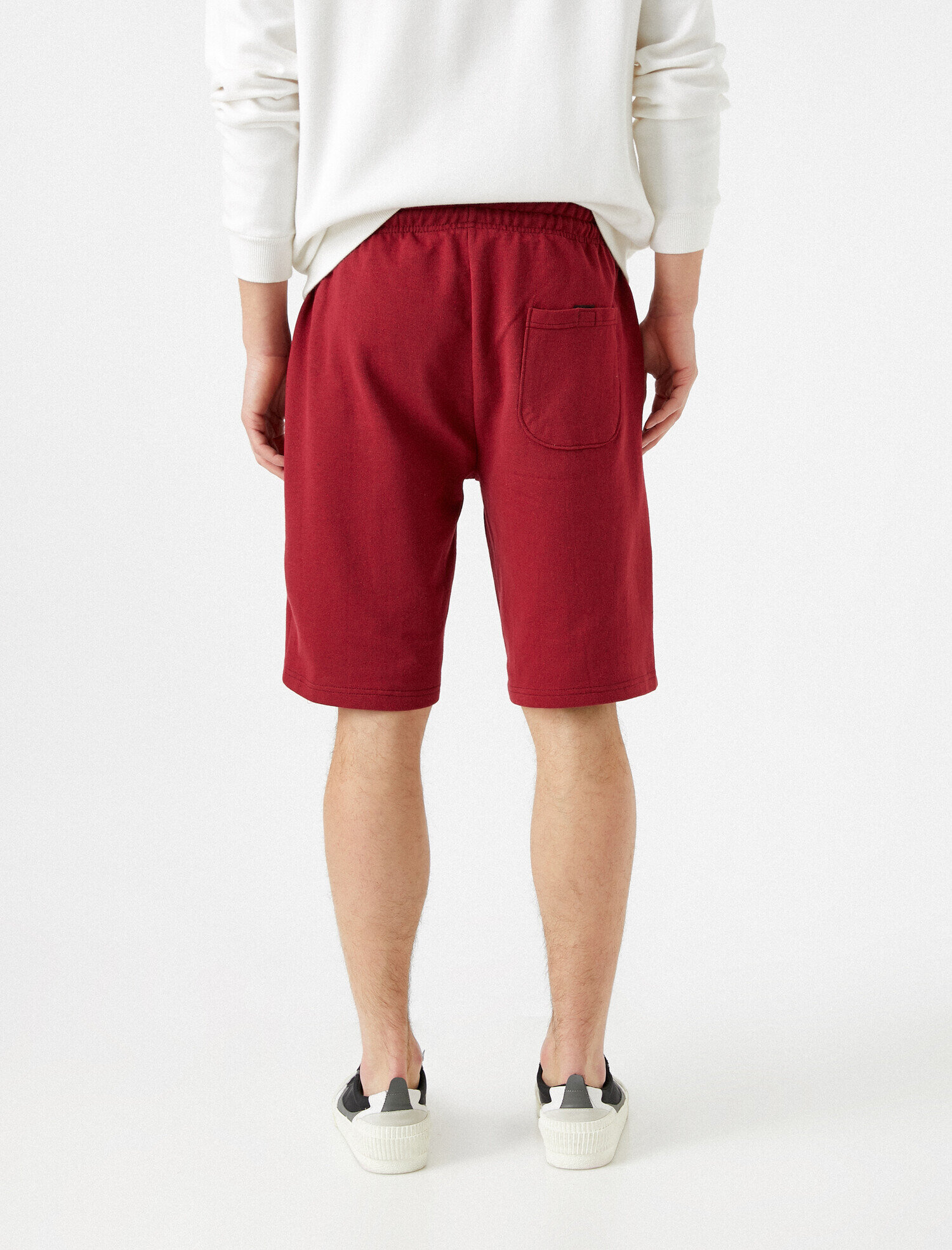 Yazılı Bermuda Şort Pamuklu Cepli