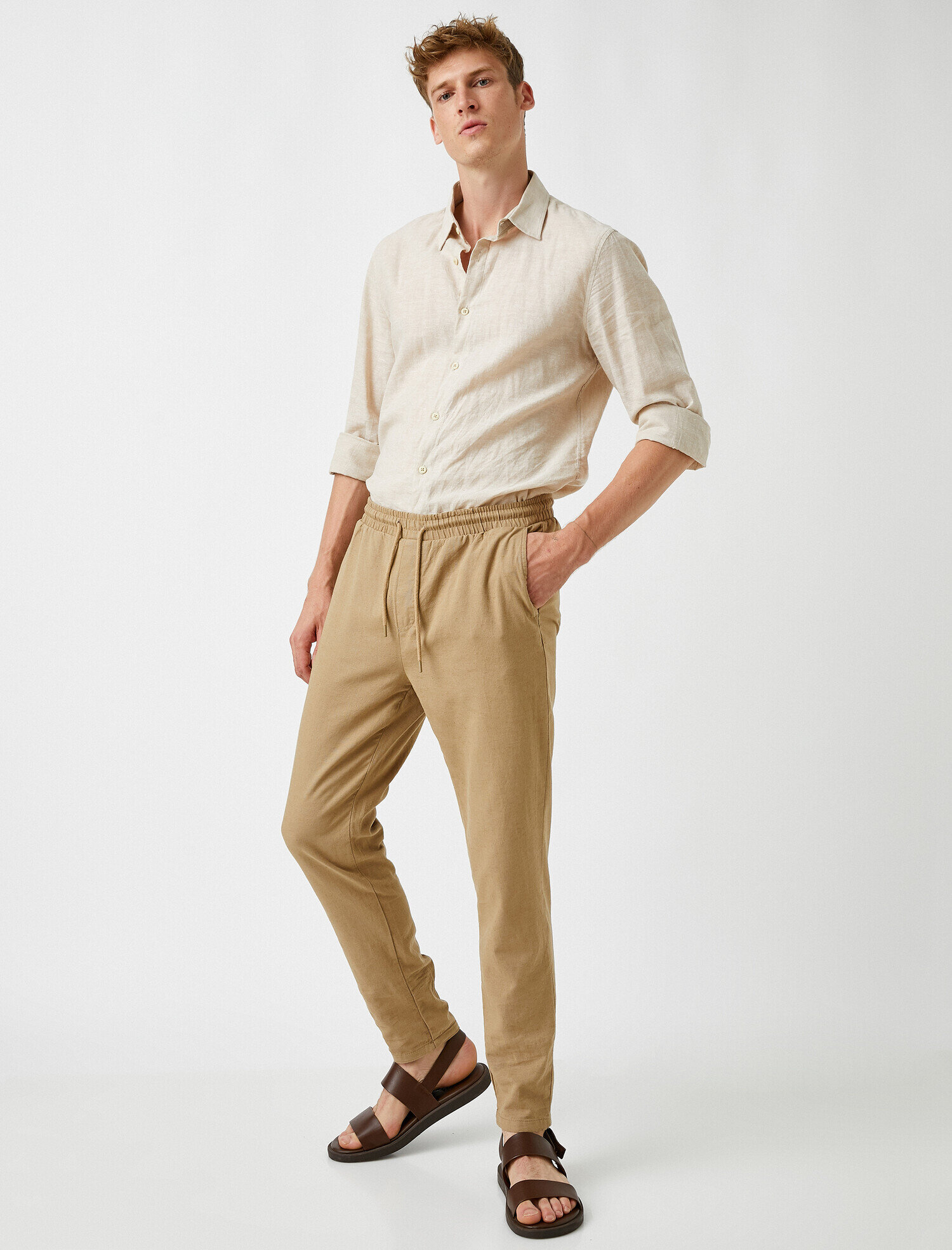   Keten Karışımlı Pantolon