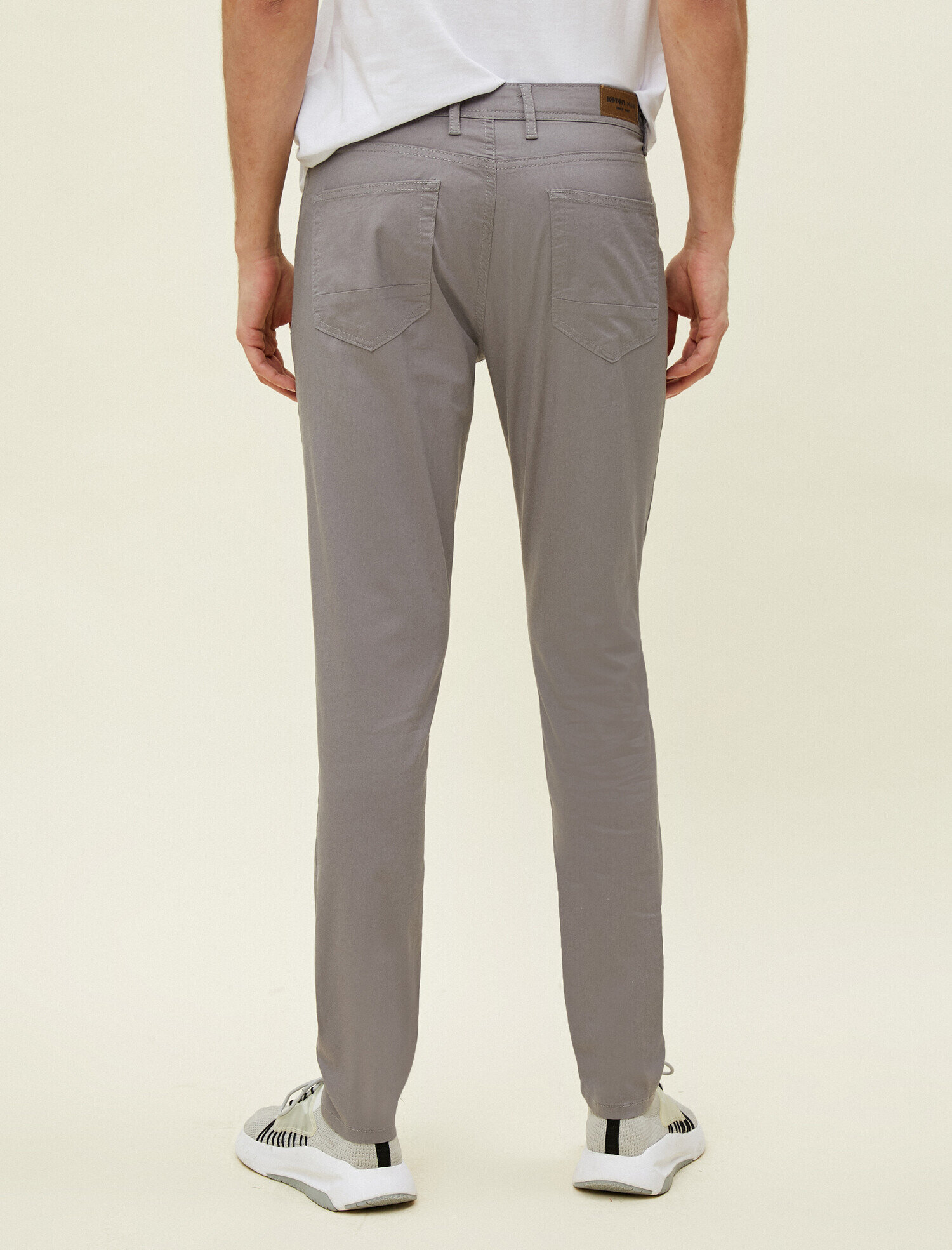   Skinny Fit Gabardin Kumaştan 5 Cepli Pamuklu Pantolon