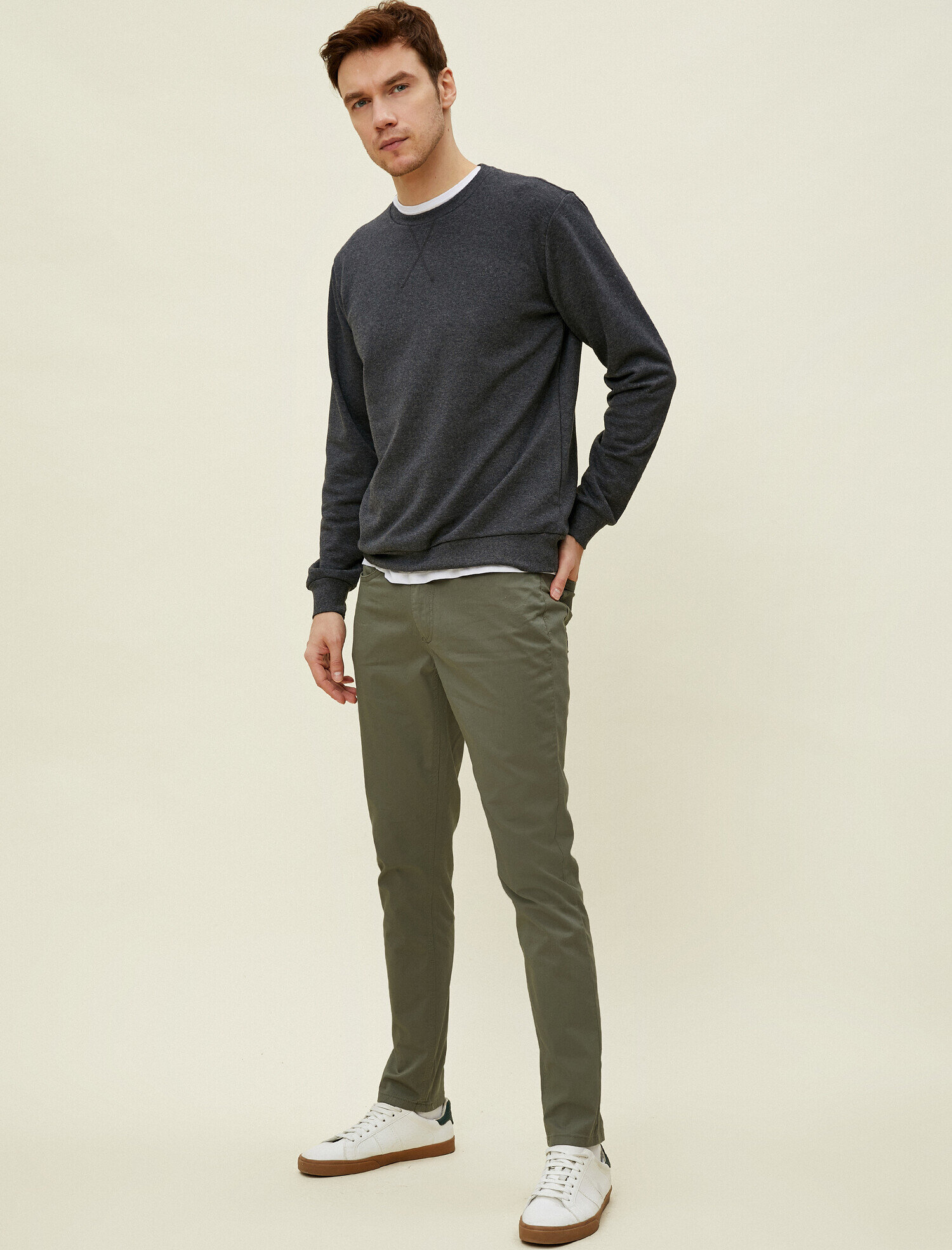   Skinny Fit Gabardin Kumaştan 5 Cepli Pamuklu Pantolon