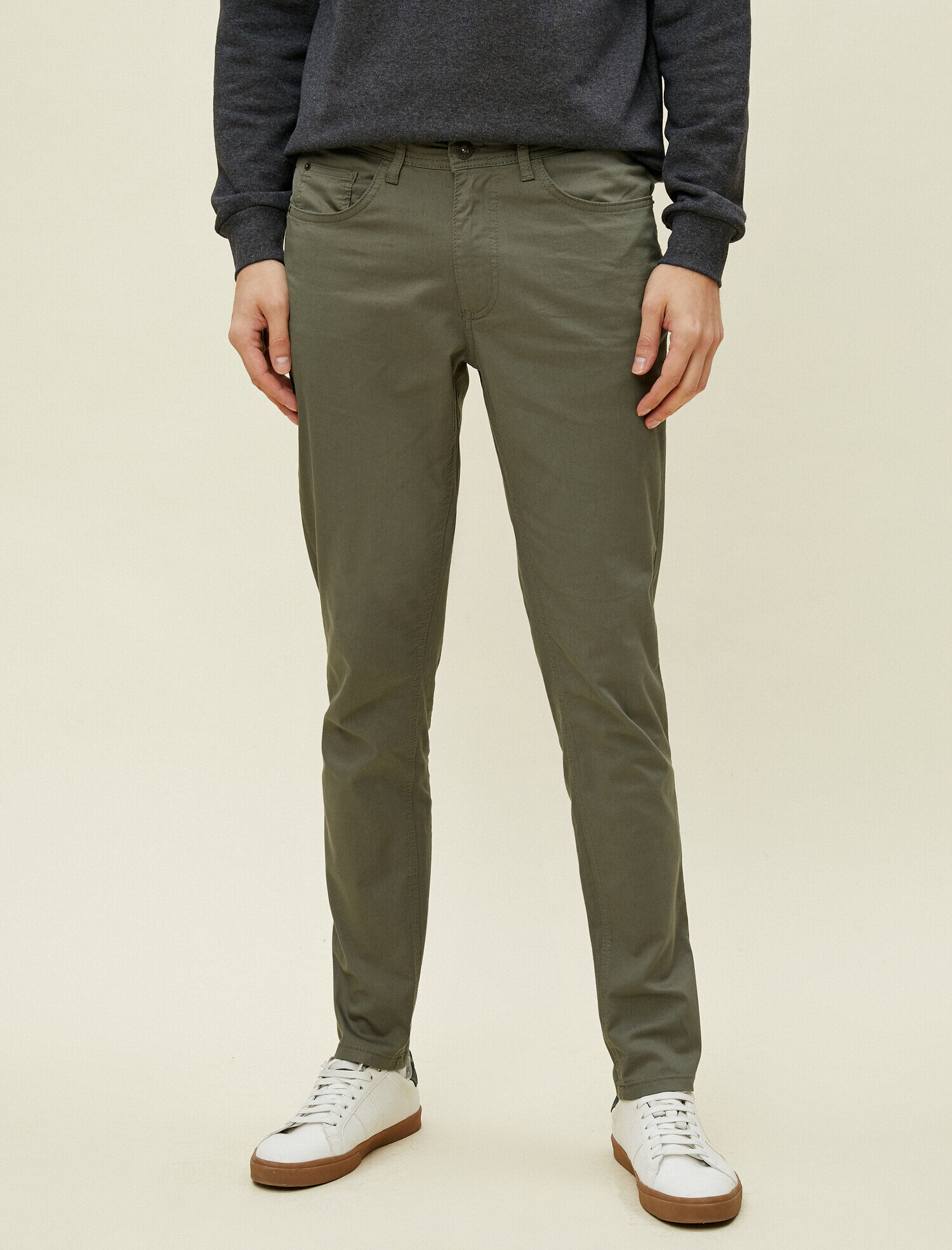   Skinny Fit Gabardin Kumaştan 5 Cepli Pamuklu Pantolon