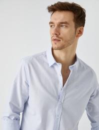 Klasik Yaka Gömlek Pamuklu Uzun Kollu