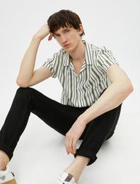 Kısa Kollu Gömlek Çizgili