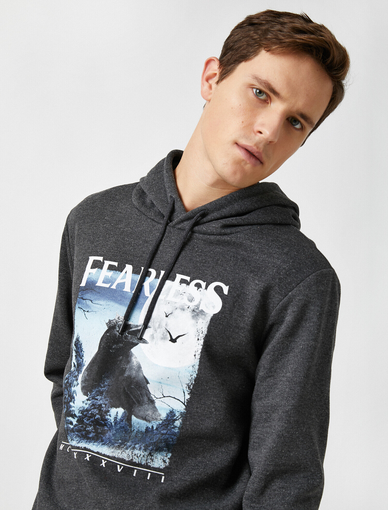   Baskılı Kapüşonlu Sweatshirt