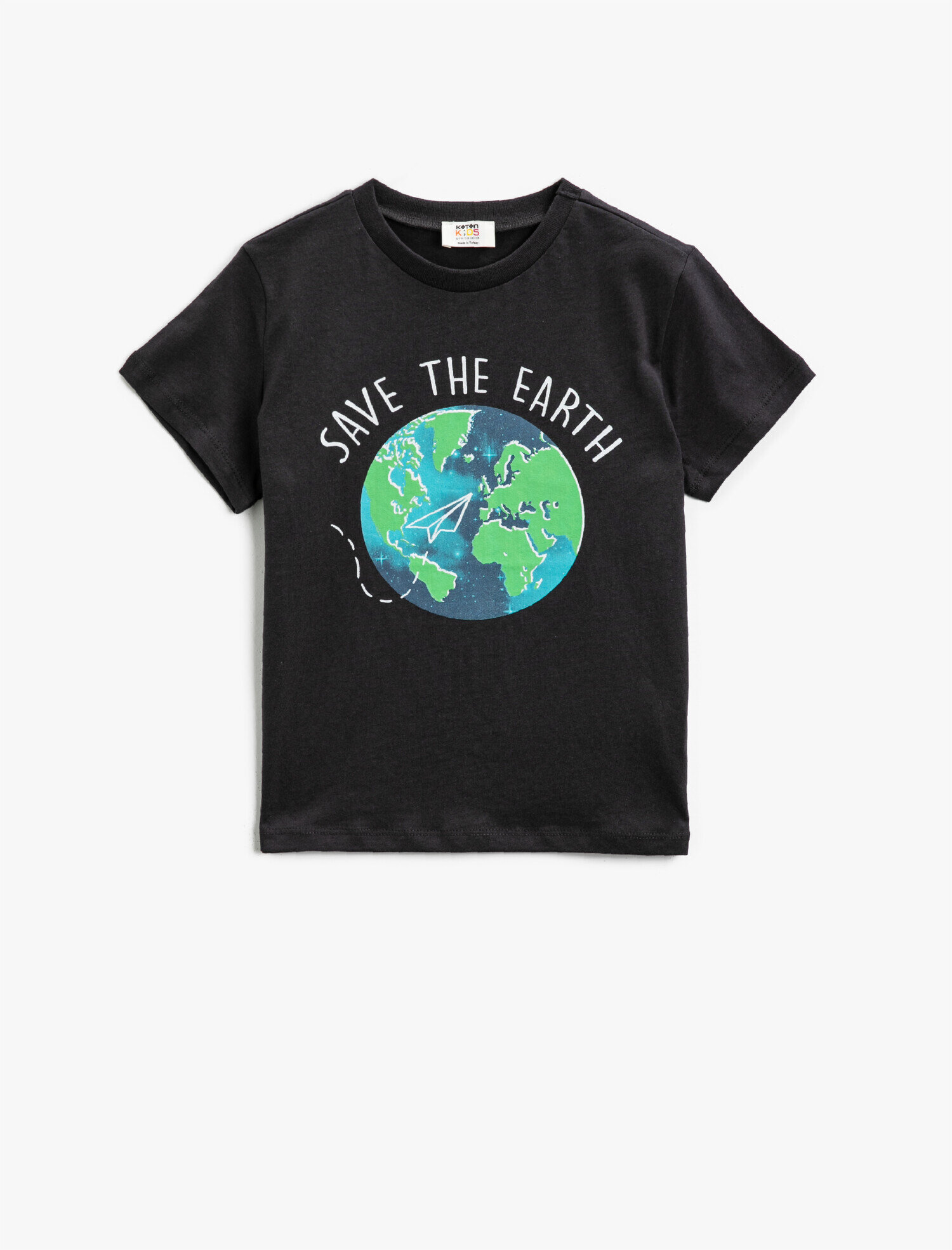  Erkek Çocuk Baskılı Tişört Bisiklet Yaka Kısa Kollu Pamuklu