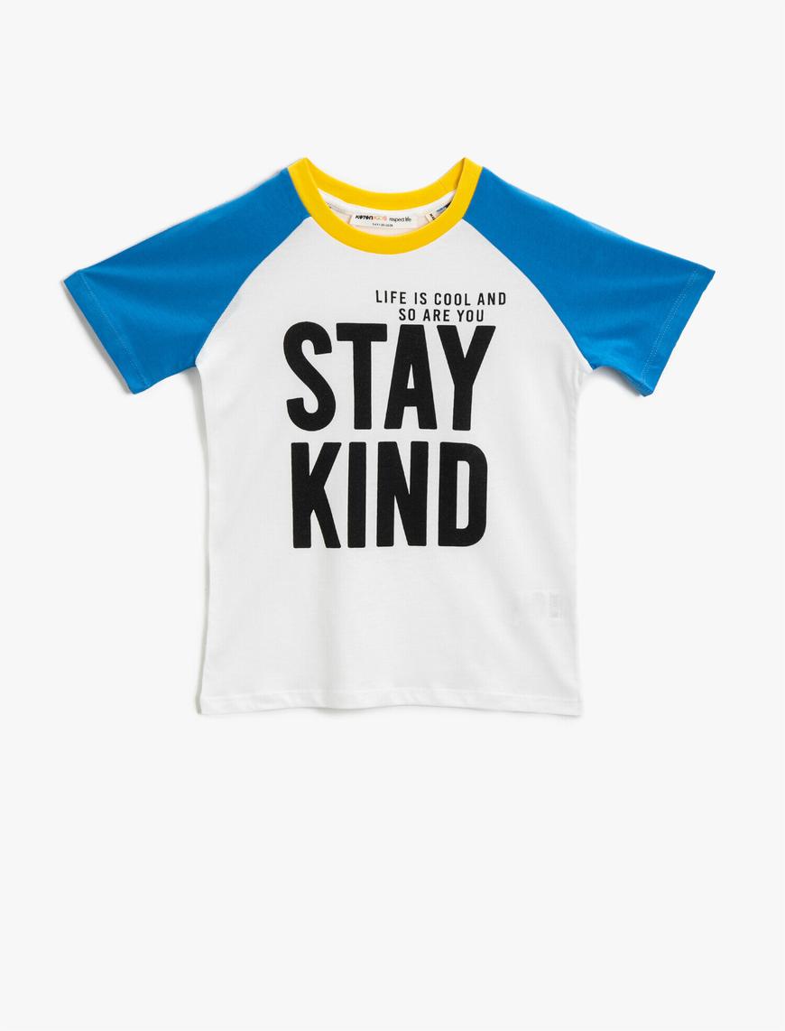  Erkek Çocuk Pamuklu Sloganlı Tişört