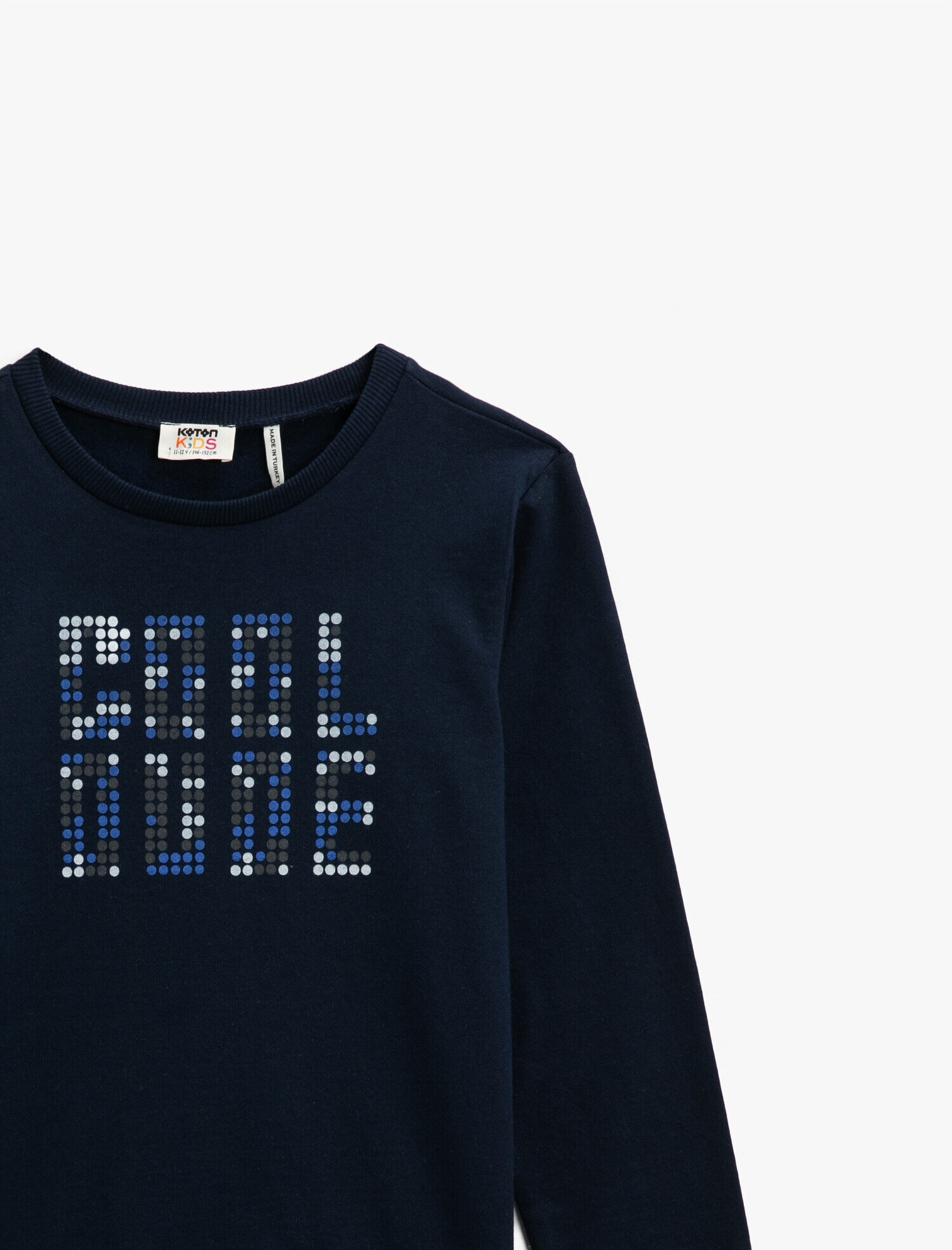 Erkek Çocuk Yazılı Baskılı Bisiklet Yaka Uzun Kollu Pamuklu Sweatshirt