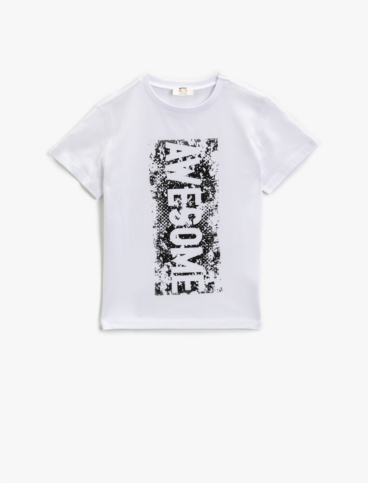  Erkek Çocuk Yazılı Tişört Kısa Kollu Biisiklet Yaka Pamuklu