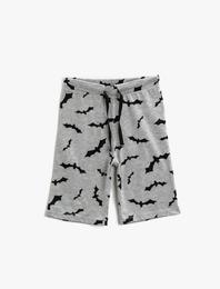 Baskılı Şort Pamuklu Beli Bağlamalı