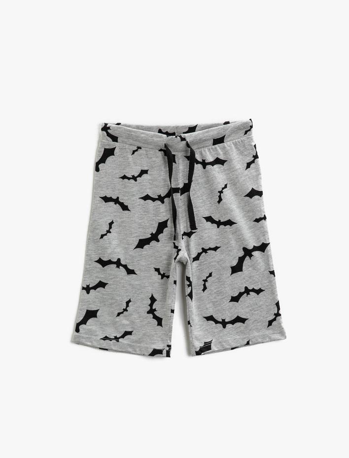 Erkek Çocuk Baskılı Şort Pamuklu Beli Bağlamalı