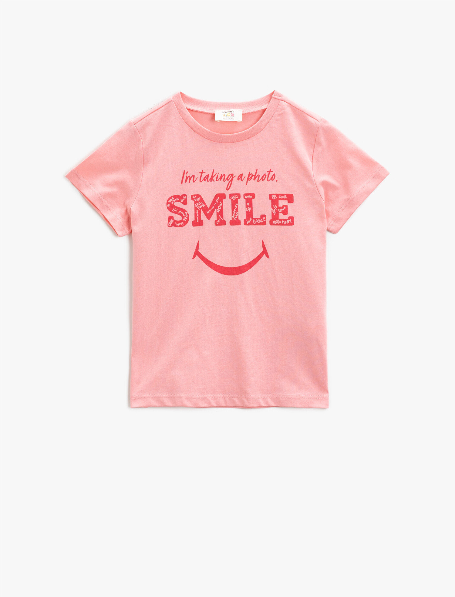  Kız Çocuk Baskılı Tişört Kısa Kollu Bisiklet Yaka Pamuklu